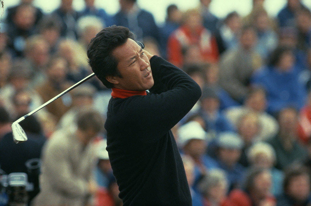 Isao Aoki in action at The Open in 1980