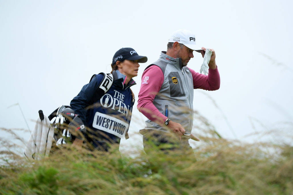 Lee Westwood and caddy